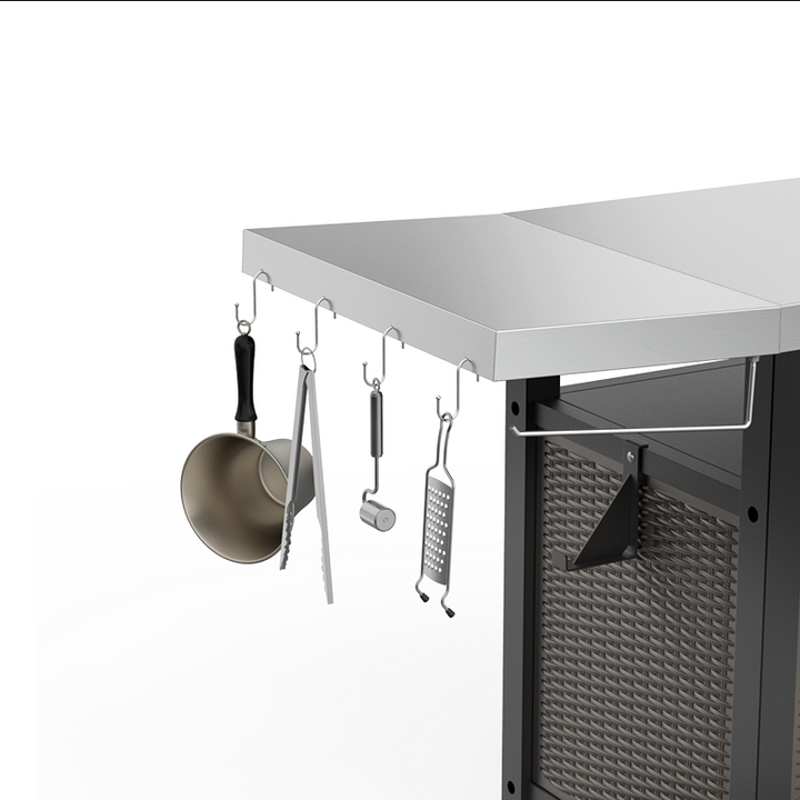 Onlyfire 9120 BBQ Storage Cart Table,With Large Flattop Worktable and Closed Storage Space OnlyFire