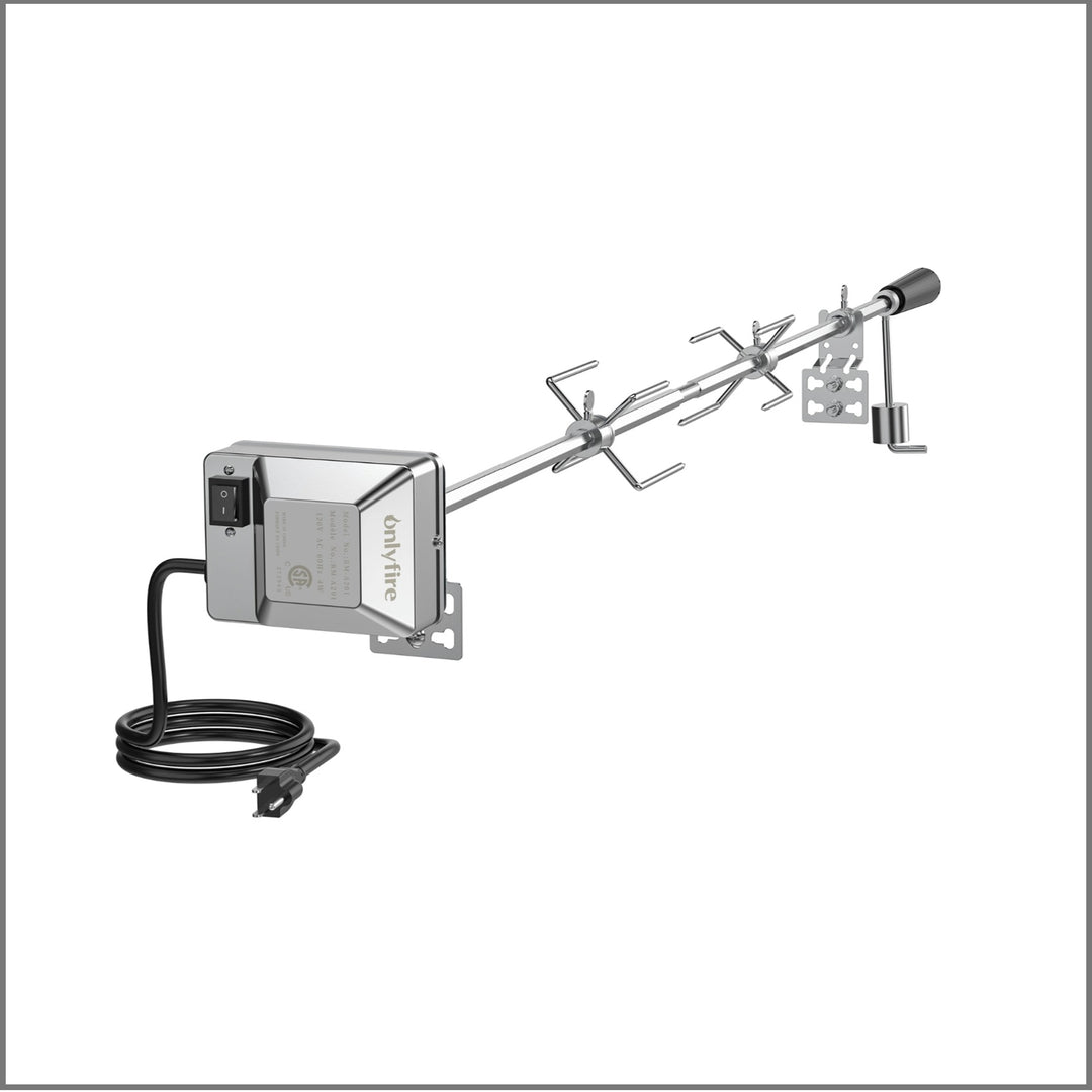Onlyfire- 6012 Universal BBQ Grill Rotisserie Kit with Electric Motor