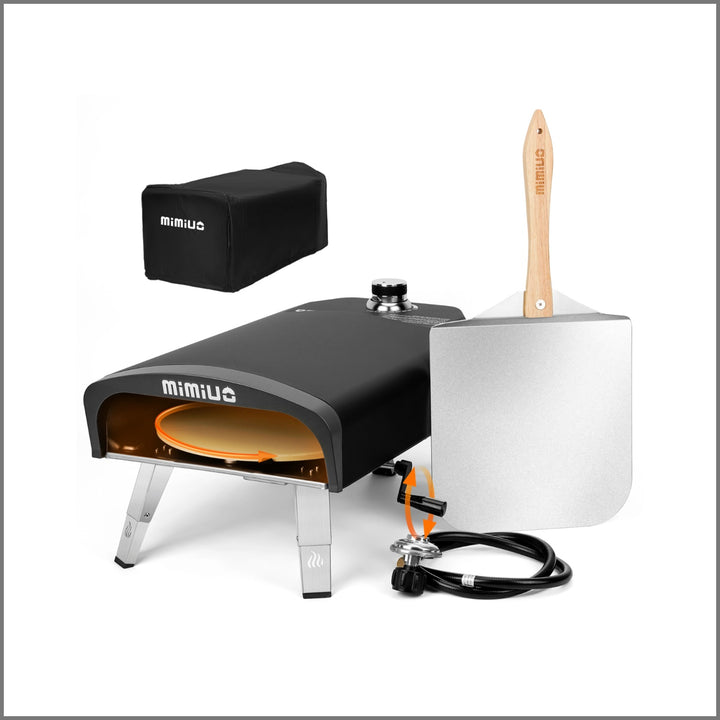 Outdoor Portable Propane Gas Pizza Oven with Manual Rotation System