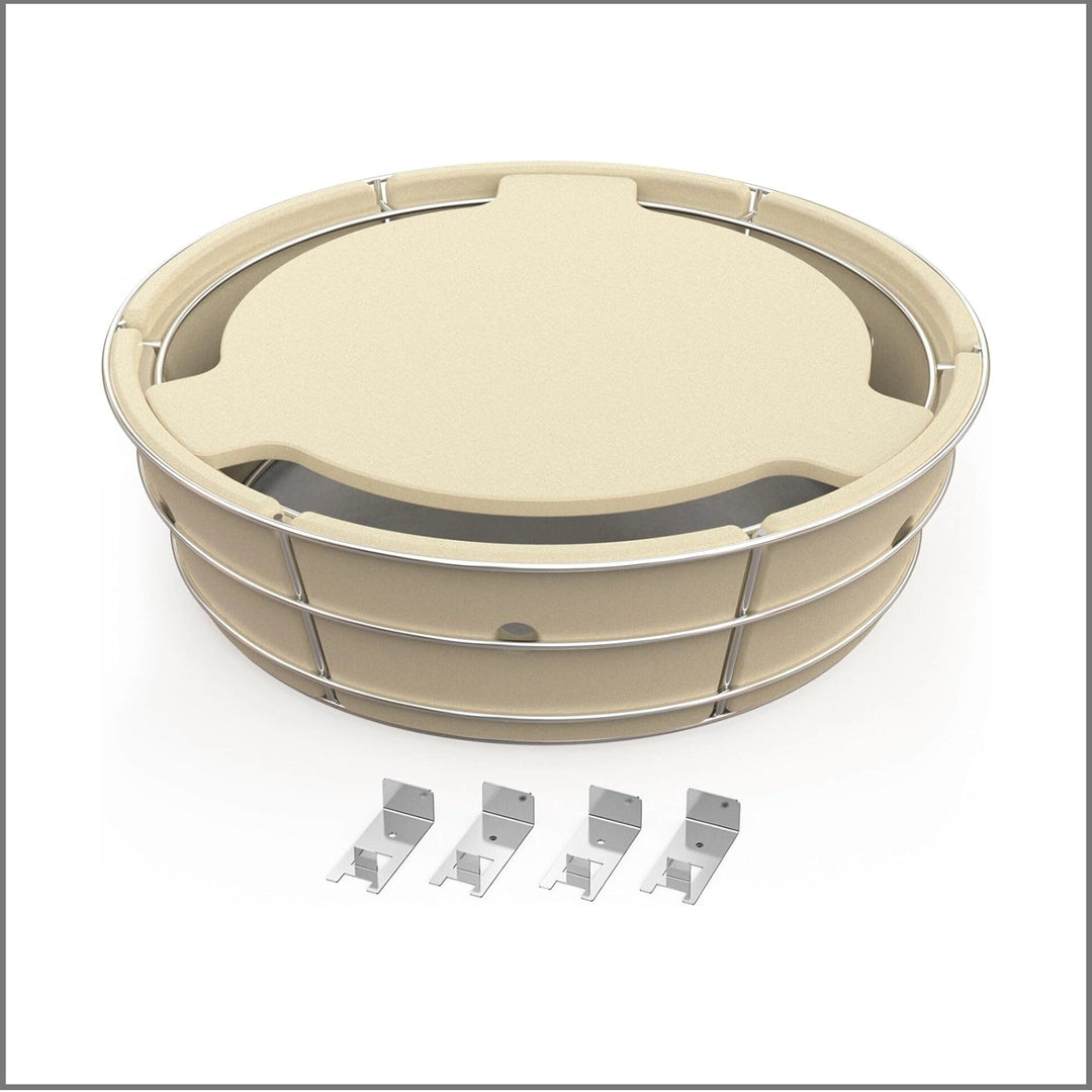Onlyfire- Ceramic Charcoal Ash Basket, Charcoal Firebox Set