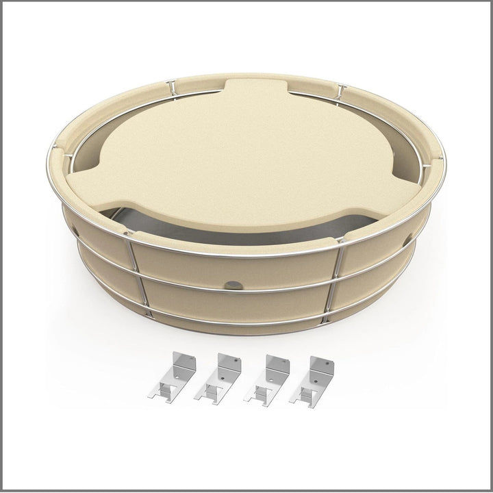 Onlyfire- Ceramic Charcoal Ash Basket, Charcoal Firebox Set