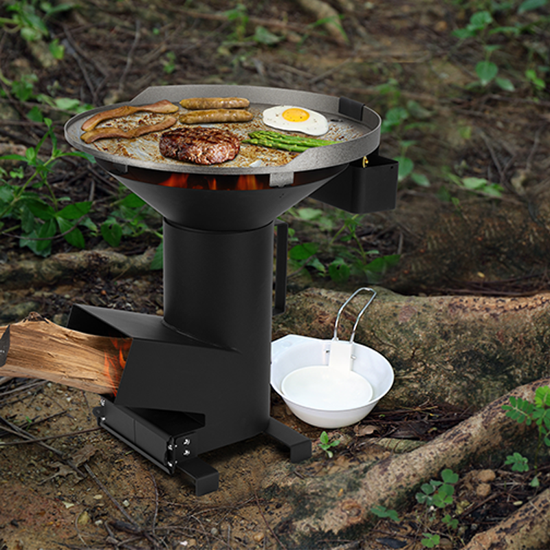 Onlyfire 3 In 1 Camp Rocket Stove with Cooking Grate, Griddle and Cooktop