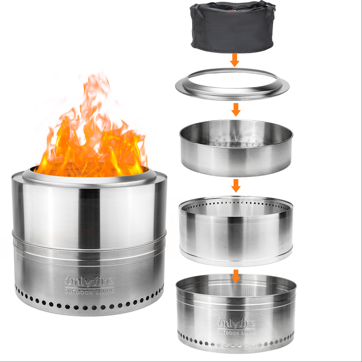 Smokeless Fire Pit Wood Burning with Carrying Bag OnlyFire