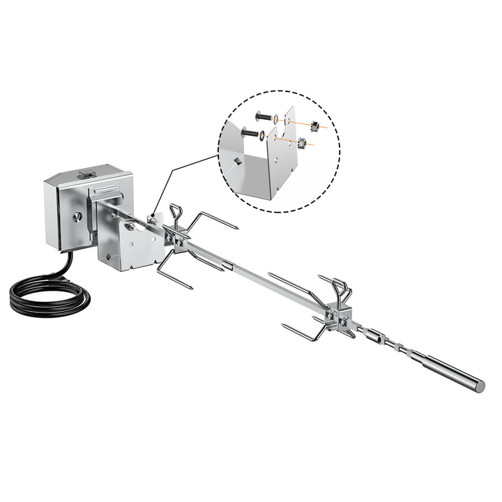 onlyfire Rotisserie Kit Fits for Weber 7659 Spirit and Spirit II 200/300 Series Gas Grill OnlyFire