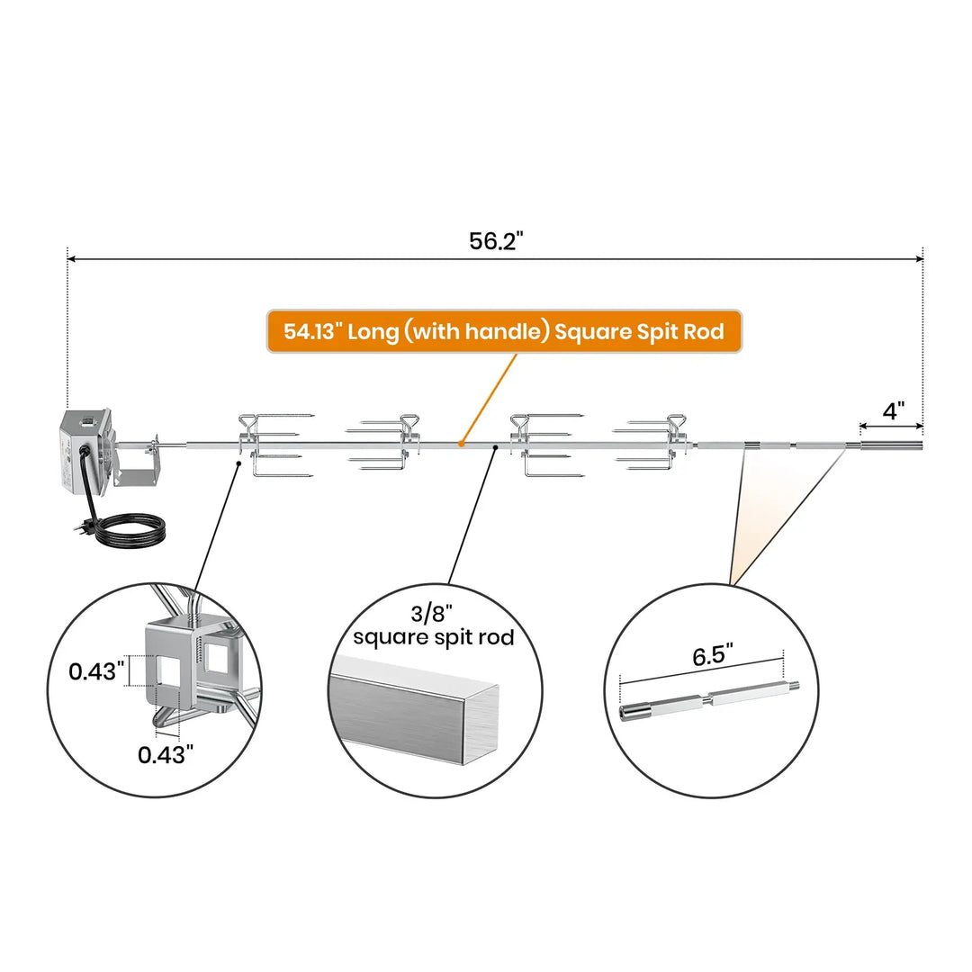 Grill Rotisserie Kit