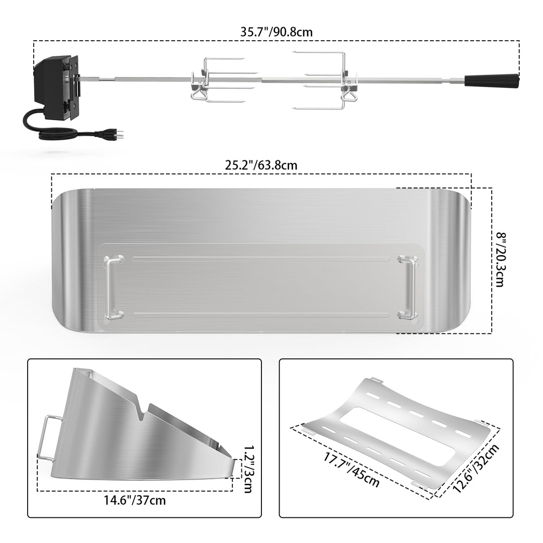 Onlyfire Rotisserie Ring Kit for Weber Traveler Portable Gas Grill OnlyFire