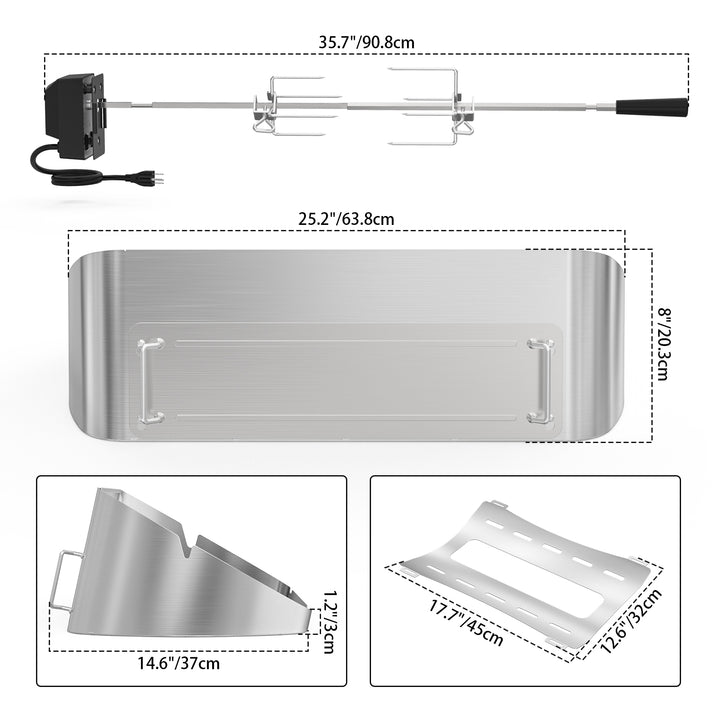 Onlyfire Rotisserie Ring Kit for Weber Traveler Portable Gas Grill OnlyFire