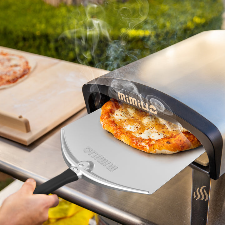 Mimiuo Aluminum Turning Pizza Peel for Oven and Grill