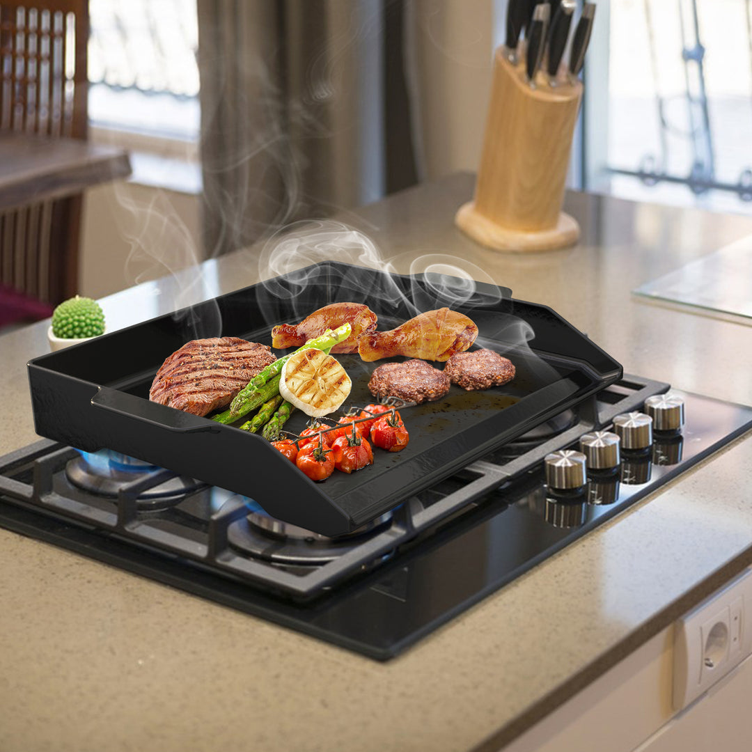 Onlyfire Enamelled Cast Iron Griddl, 18.6" x 14" OnlyFire