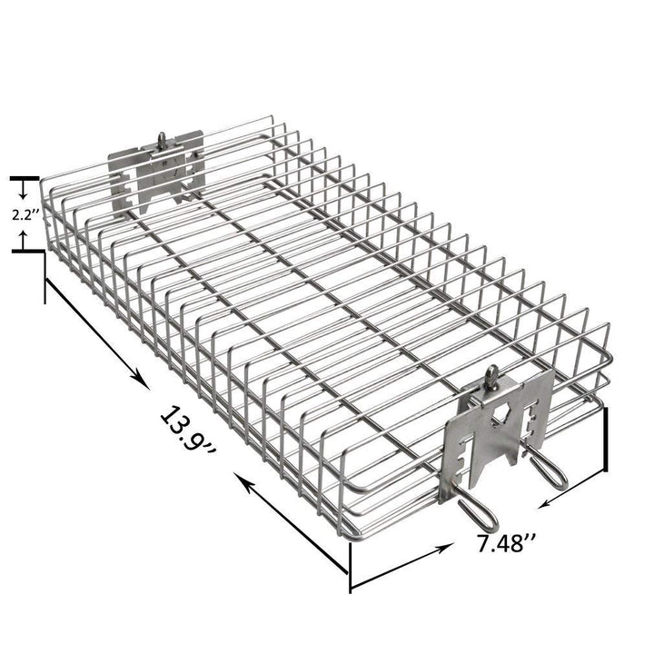 onlyfire 6042 Chrome Plating Steel Flat Grill Rotisserie Basket