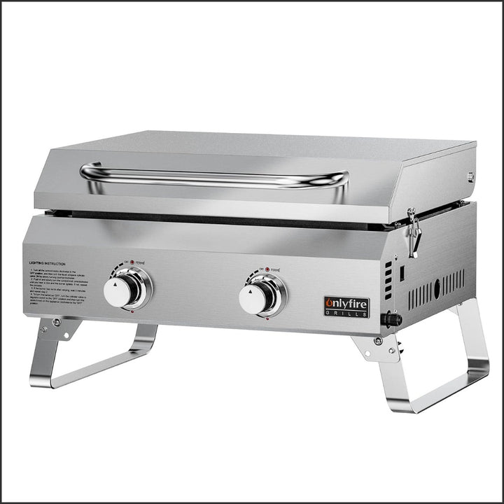Onlyfire- Flat Top Tabletop 2-Burner  Gas Griddle