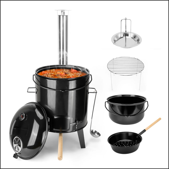 Onlyfire 14L 4-in-1 Camping Cooking Pot – Wood/Charcoal Camp Stove & Grill