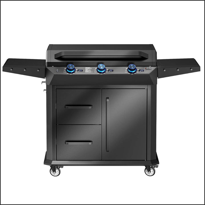 Onlyfire 36" 3-Burner Gas Griddle 57600 BTU with Cart, LED Knobs & Cover