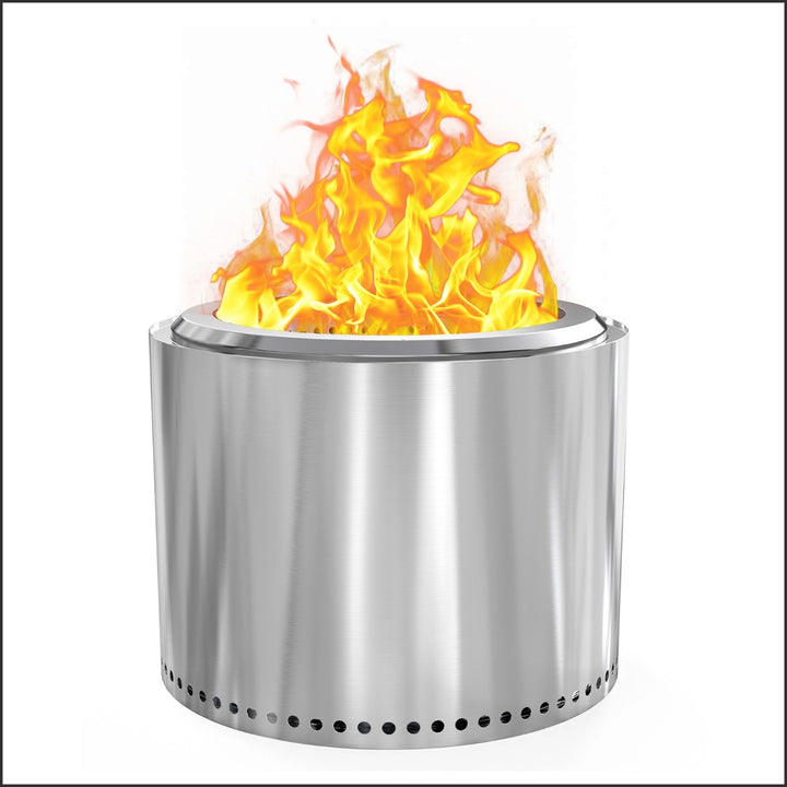 Onlyfire Smokeless Fire Pit – Portable Stainless Steel Outdoor Fire Bowl with Ash Pan