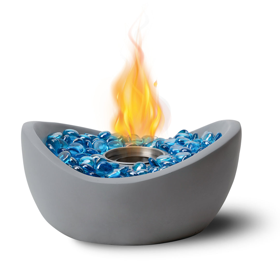 Tabletop Fire Pit with Glass Stones