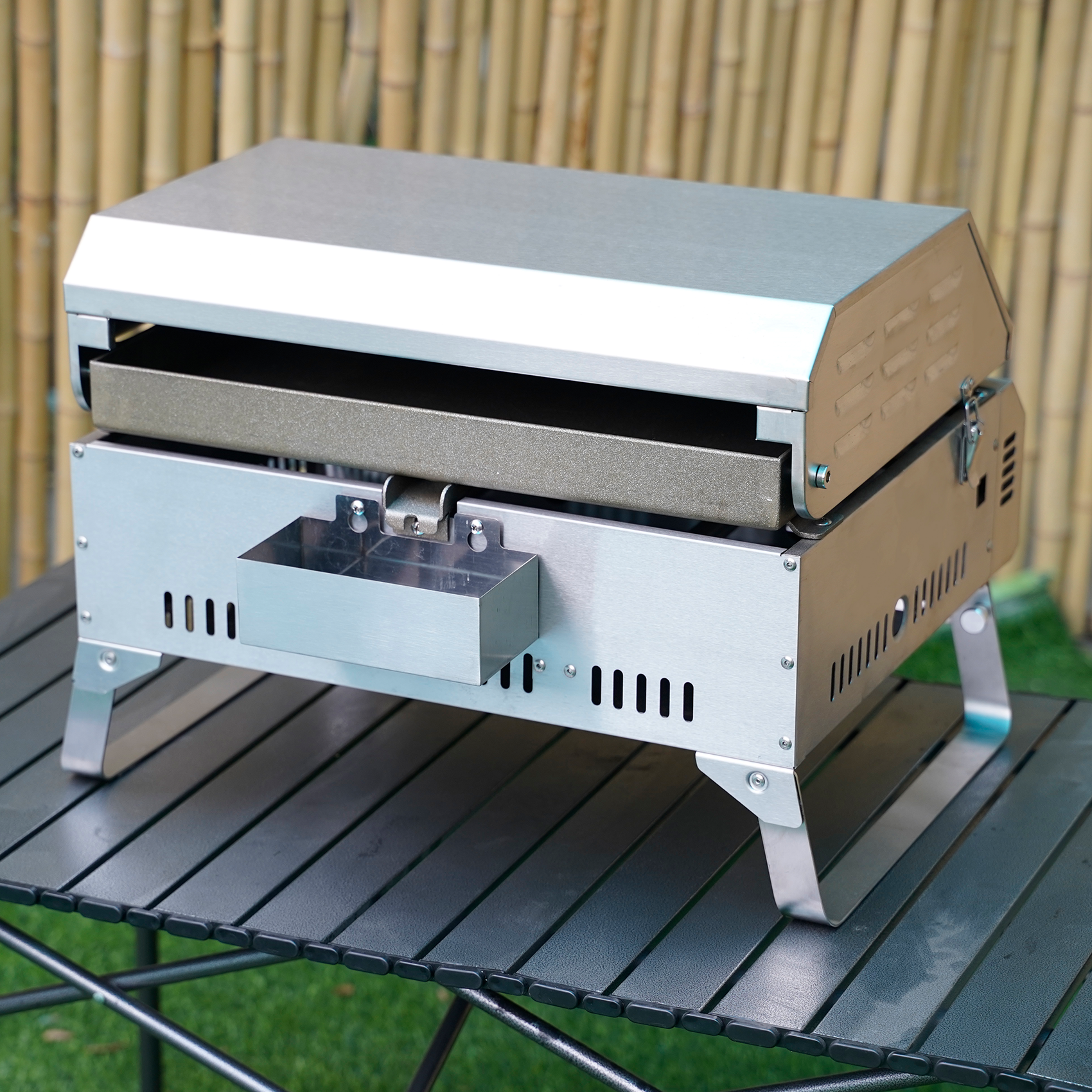 Onlyfire GS318 Flat Top Gasgrill – 2 Brenner, Edelstahl, Klappbar, Für Terrasse & Camping