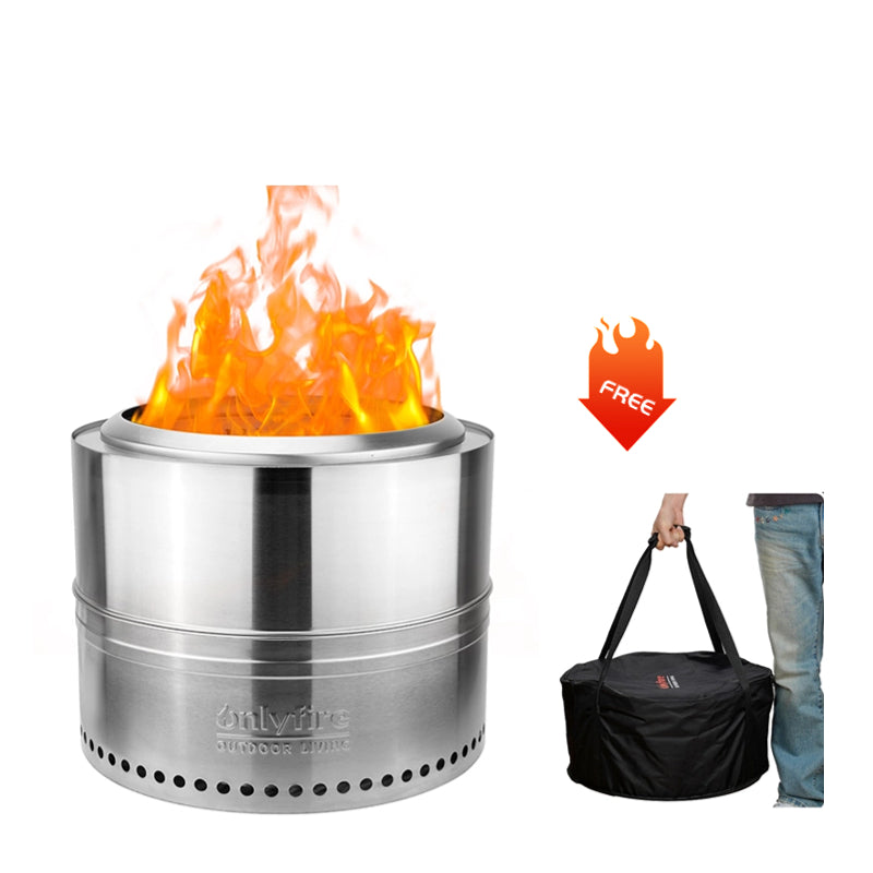 Smokeless Fire Pit Wood Burning with Carrying Bag