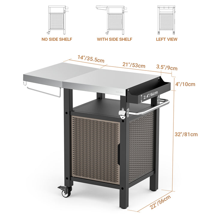 BBQ Storage Cart Table