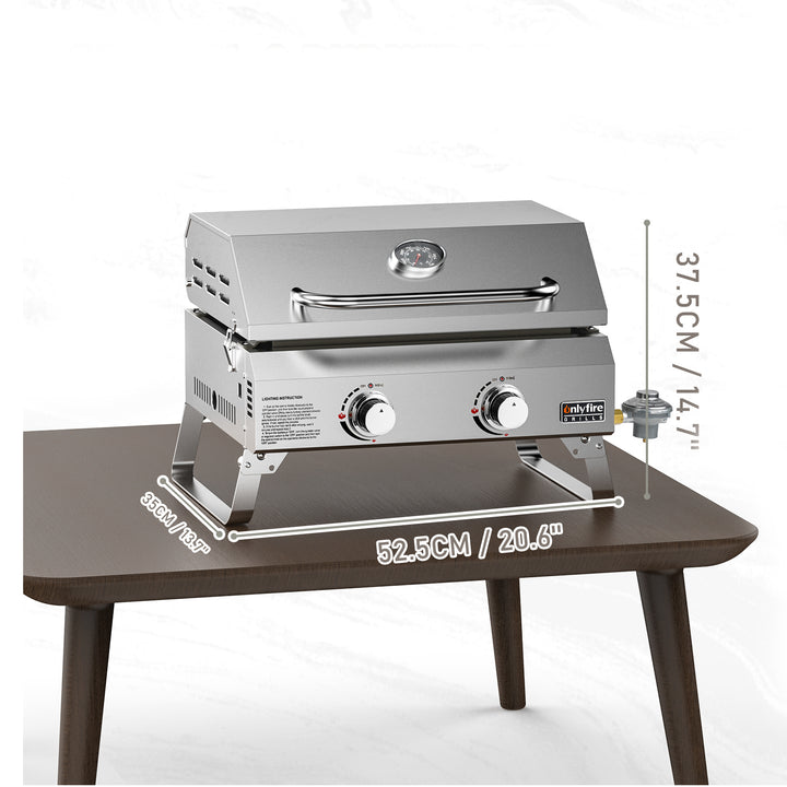 Flat Top Tabletop 2-Burner  Gas Griddle