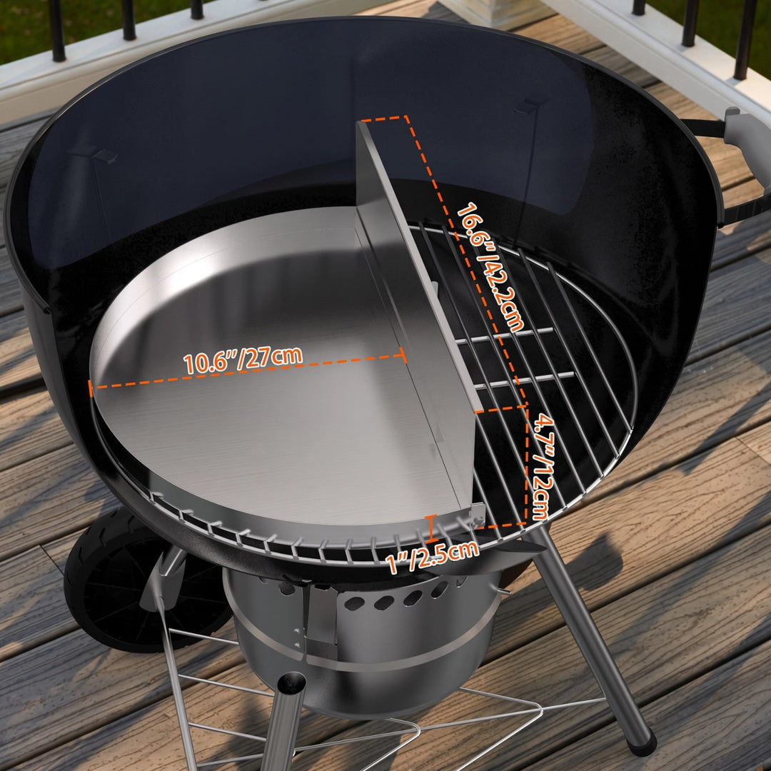 Onlyfire Drip Pan for Weber 22" Kettle Grill | Water Pan & Heat Deflector