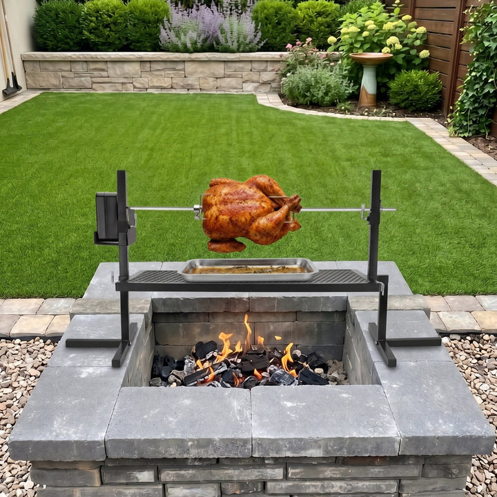 Onlyfire Outdoor Rotisserie Grill System with Cordless Motor & 29" Spit Rod