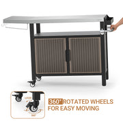 Onlyfire 9120 BBQ Storage Cart Table,With Large Flattop Worktable and Closed Storage Space