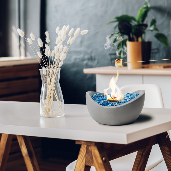 Tabletop Fire Pit with Glass Stones