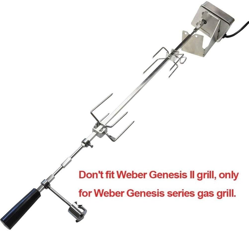 Onlyfire 6013 Stainless Steel BBQ Rotisserie Kit for Weber Genesis 310/330(Year Under 2016), Spirit 310/330 Series Gas Grills