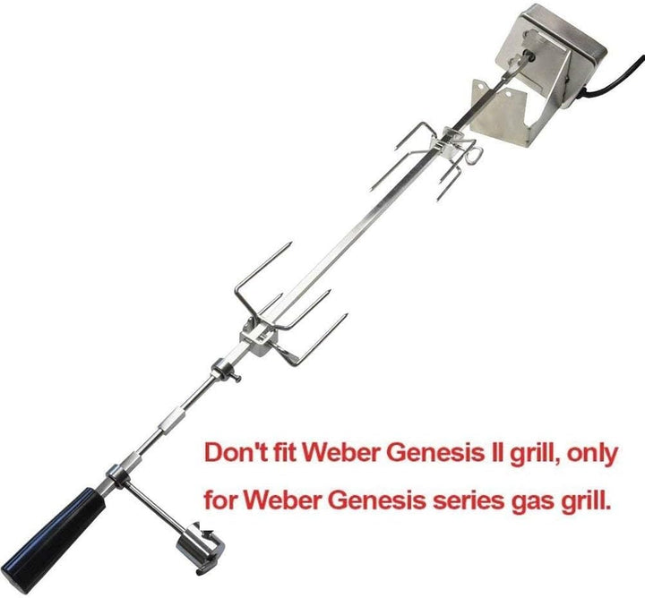Onlyfire 6013 Stainless Steel BBQ Rotisserie Kit for Weber Genesis 310/330(Year Under 2016), Spirit 310/330 Series Gas Grills