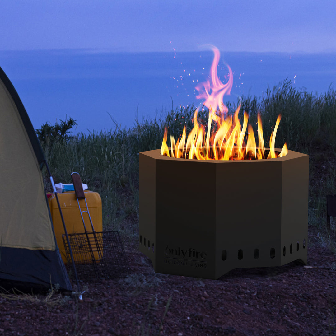 fire pit tent Onlyfire 24 Smokeless Fire Pit with Ash Pan Collector