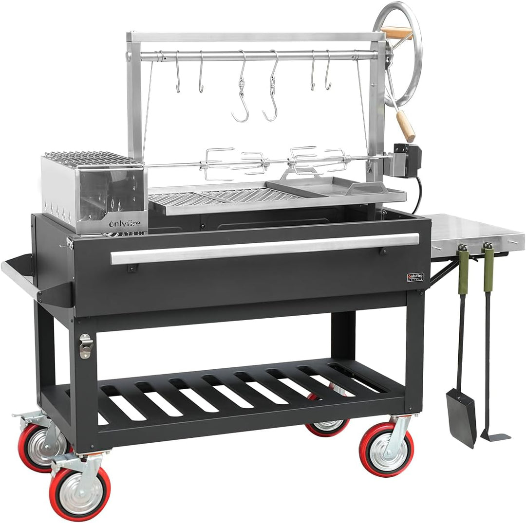 Onlyfire Argentine Santa Maria Grill with Rotisserie, 5.6x2FT