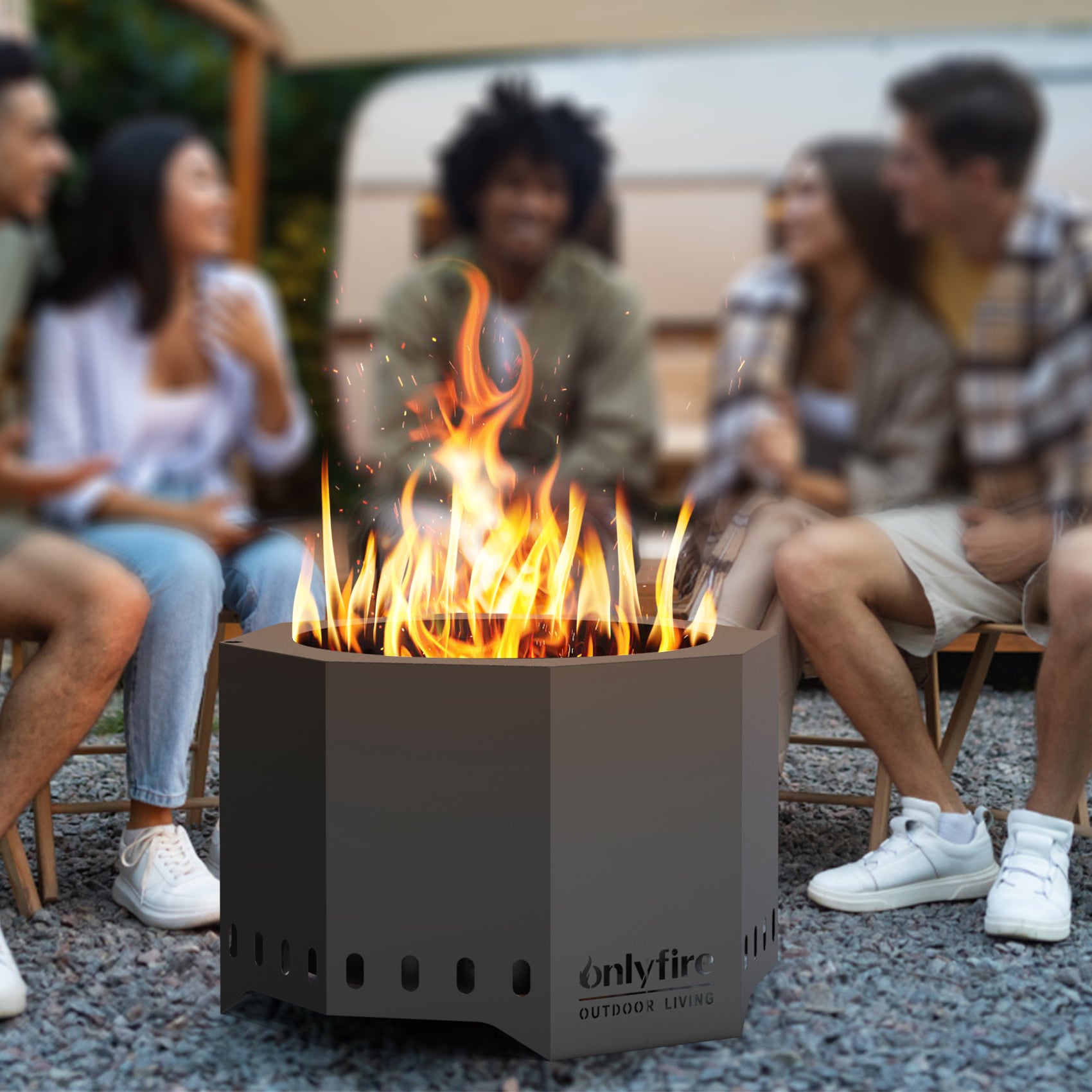 Onlyfire 24 Smokeless Fire Pit with Ash Pan Collector