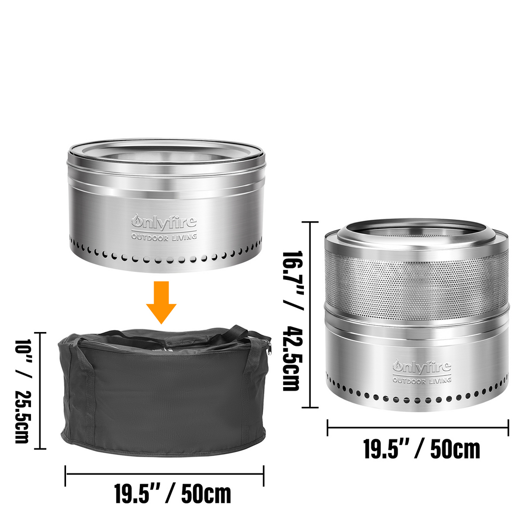 Onlyfire Smokeless Fire Pit with Carrying Bag OnlyFire