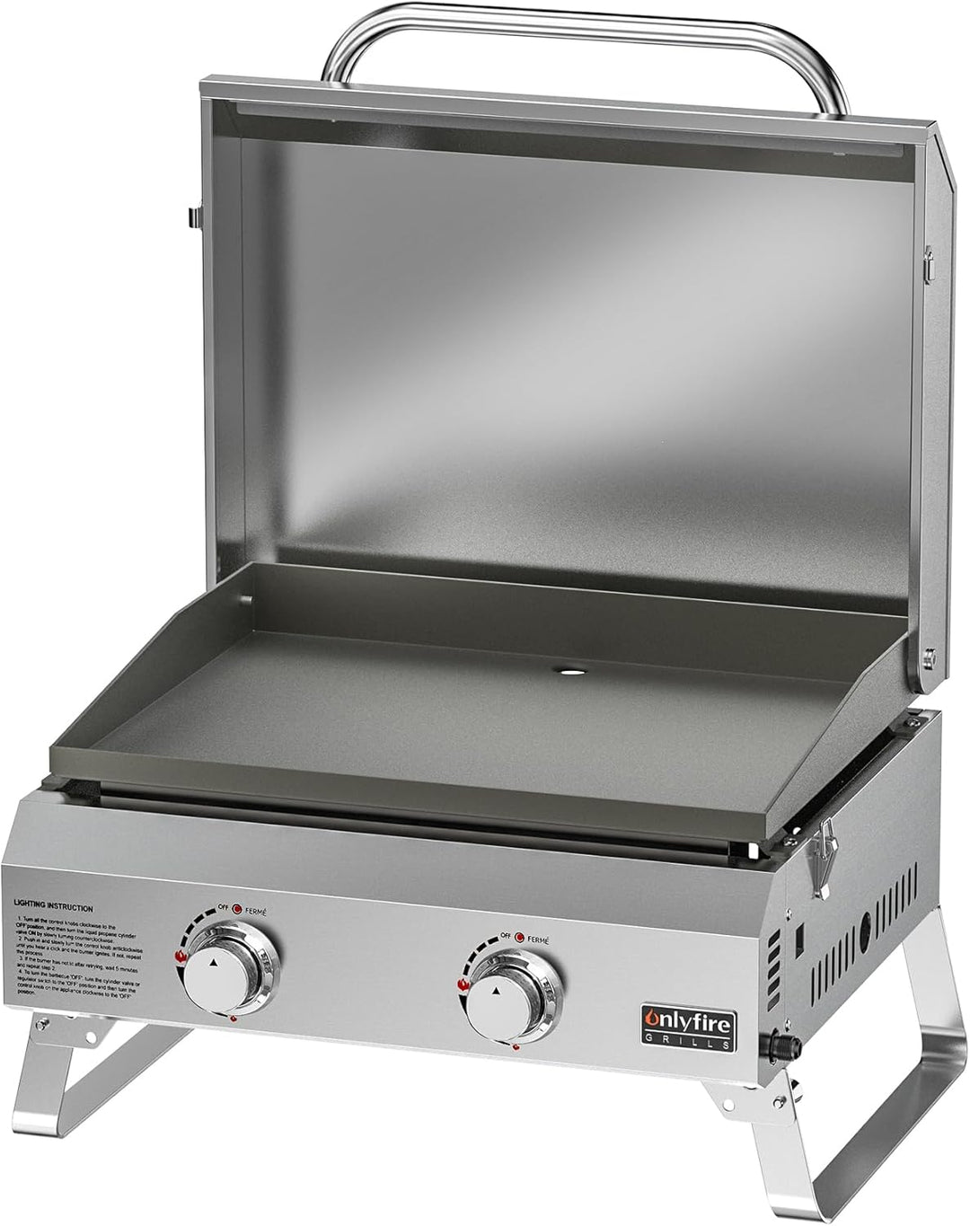 Onlyfire- Flat Top Tabletop 2-Burner  Gas Griddle