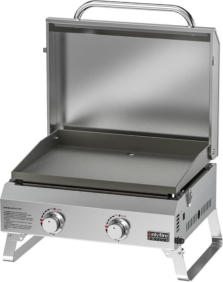 Onlyfire- Flat Top Tabletop 2-Burner  Gas Griddle