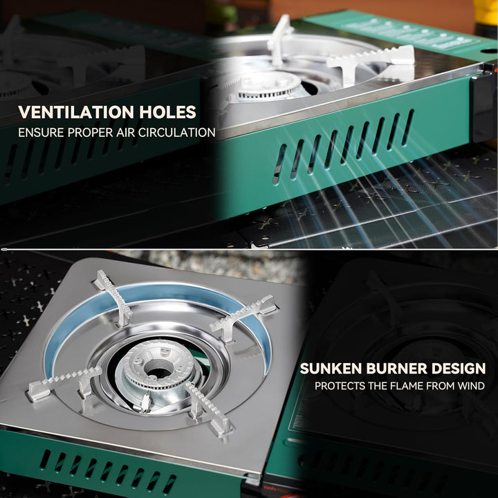 ONLYFIRE Butane Stove with Carrying Case, Portable Camping Stove