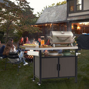 Onlyfire 9120 BBQ Storage Cart Table,With Large Flattop Worktable and Closed Storage Space