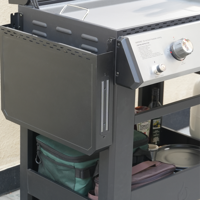 Propane Gas Griddle, 2-Burner Outdoor Gas Stove with 518 sq.in Cooking Area, Foldable Side Tables, Flat Top Grill Griddle
