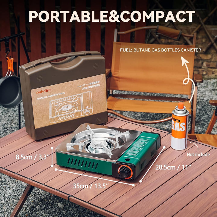 ONLYFIRE Butane Stove with Carrying Case, Portable Camping Stove