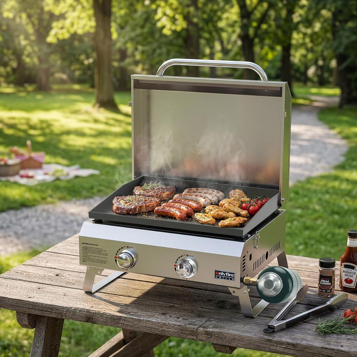Onlyfire- Flat Top Tabletop 2-Burner  Gas Griddle