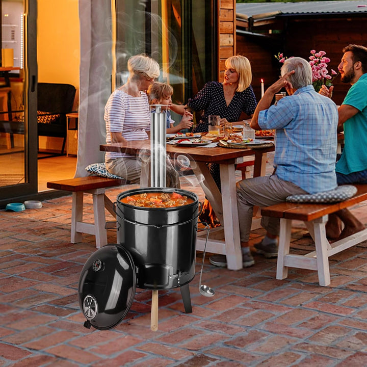 Onlyfire 14L 4-in-1 Camping Cooking Pot – Wood/Charcoal Camp Stove & Grill