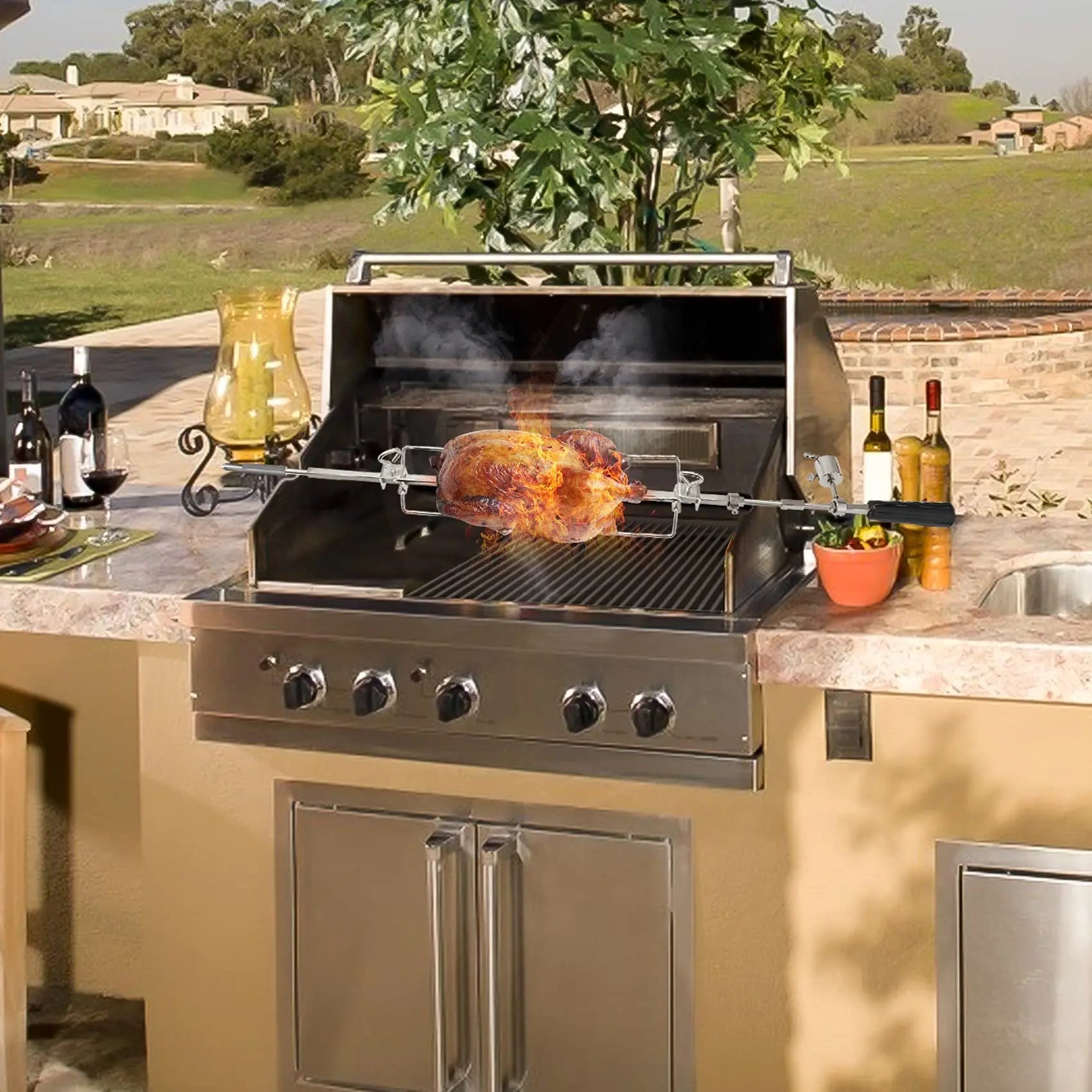 Onlyfire 6013 Stainless Steel BBQ Rotisserie Kit – OnlyFire