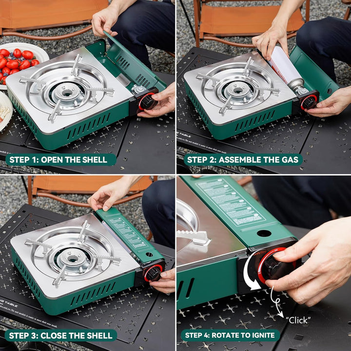 ONLYFIRE Butane Stove with Carrying Case, Portable Camping Stove