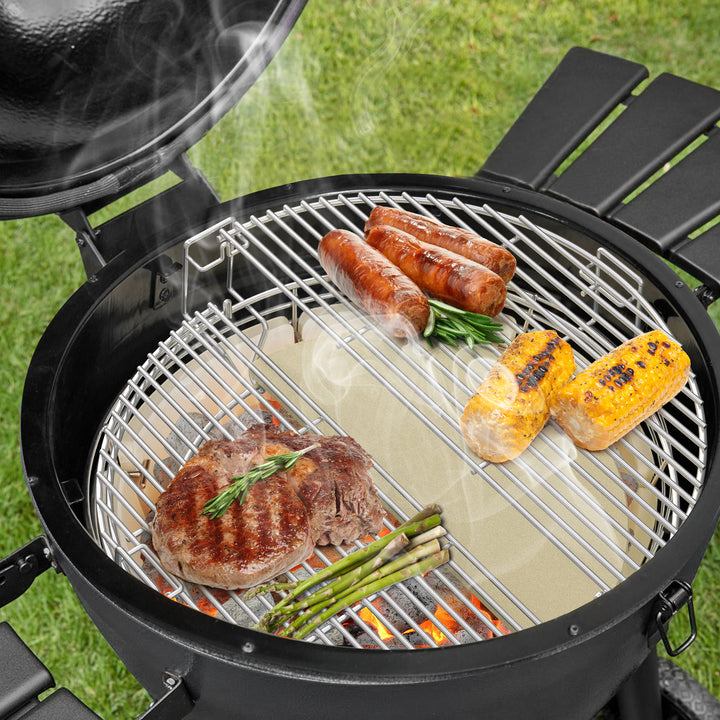 Onlyfire Charcoal Firebox for Char-Griller Akorn Kamado Grill with Ceramic Heat Stone