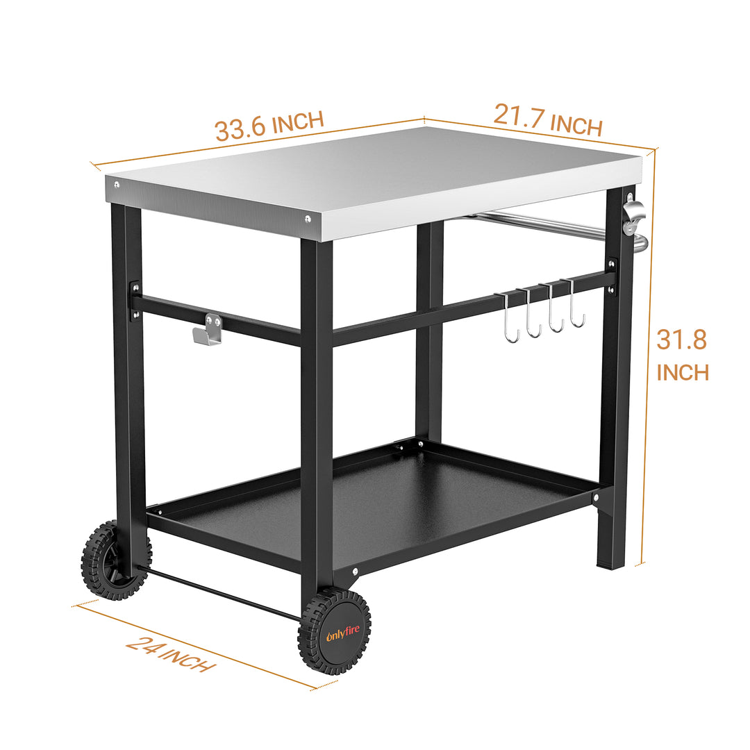 Dining Cart Table with Wheels