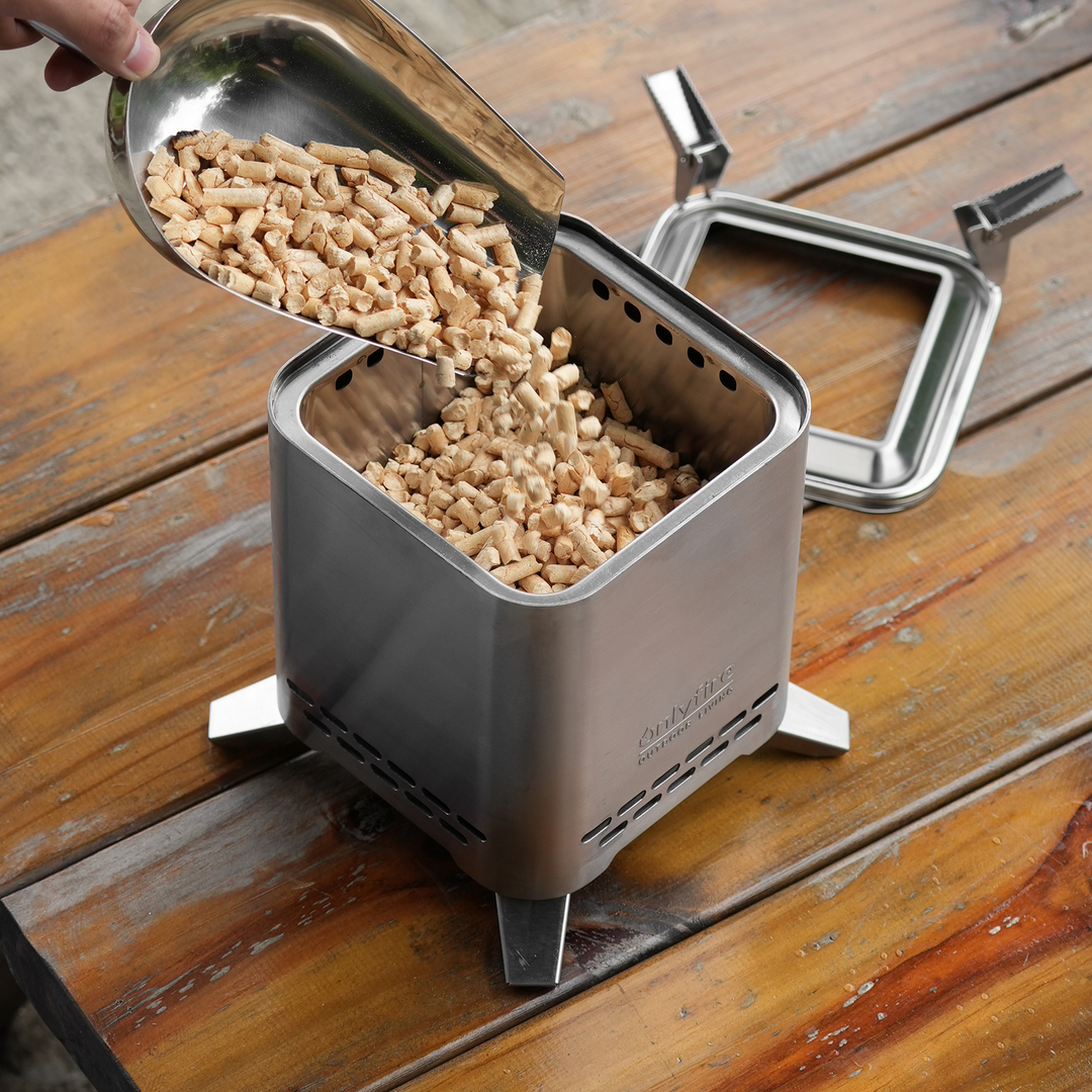 2-in-1 Smokeless Fire Pit with Pot Bracket & Carry Bag, Square