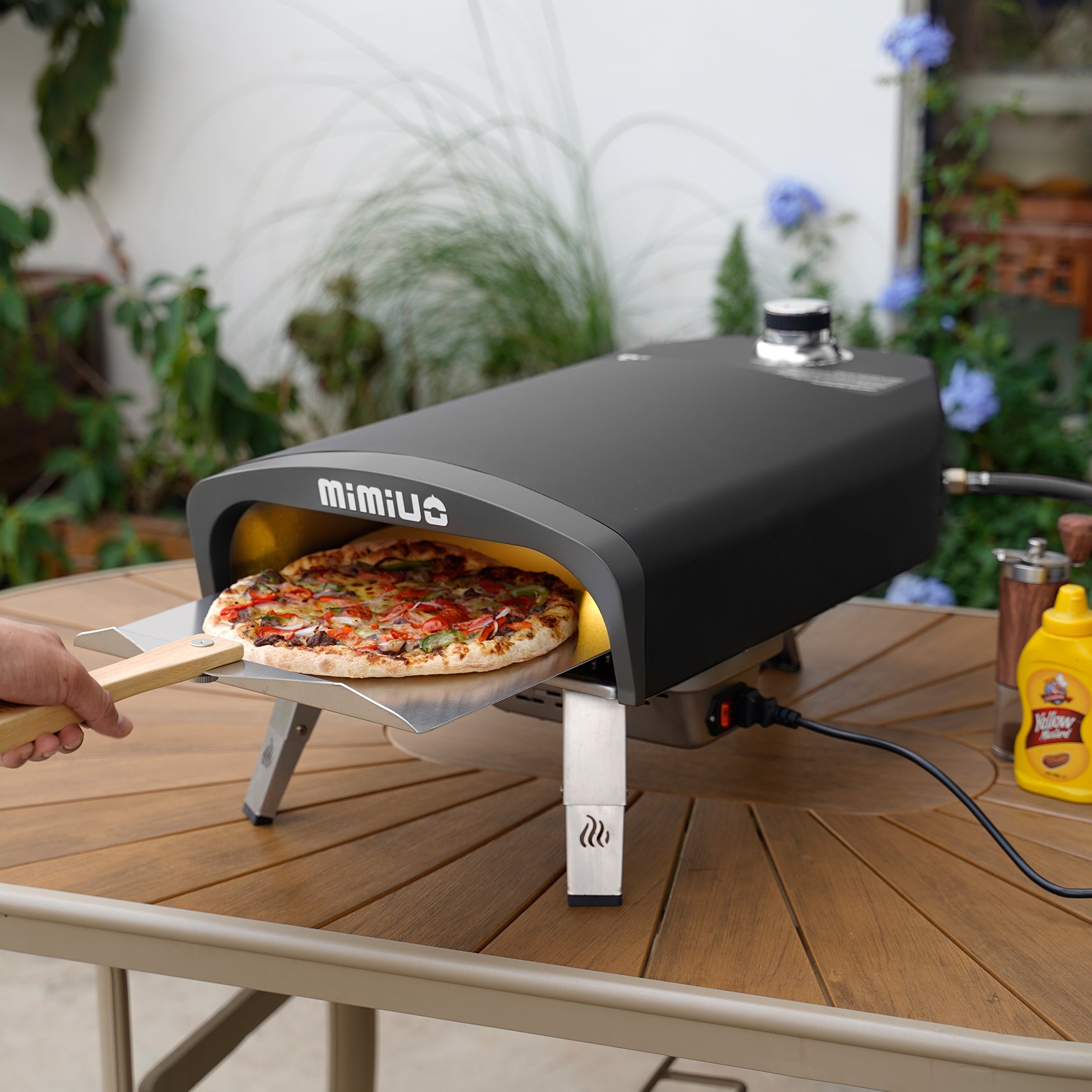Q Pizza Gas Pizza Oven - Portable Propane, Auto-Rotating Stone, Bakes In 60 Seconds | Outdoor Backyard Oven