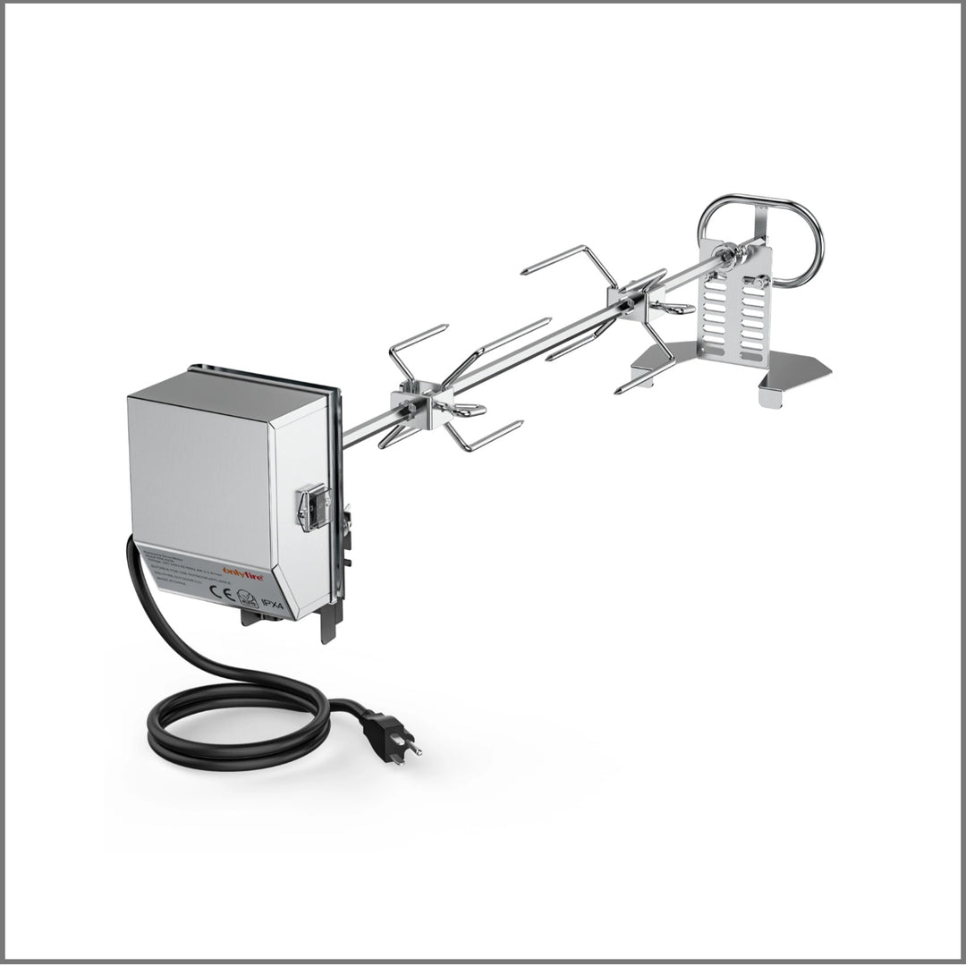 Onlyfire 6-Watt Electric Rotisserie Kit with 28" Spit Rod for Gas and Charcoal Grills