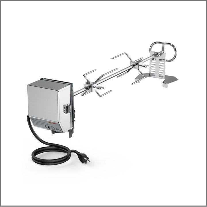 Onlyfire 6-Watt Electric Rotisserie Kit with 28" Spit Rod for Gas and Charcoal Grills