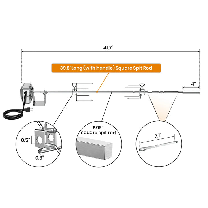 Onlyfire Rotisserie Kit for Weber Genesis II & LX Gas Grills with Gear-Driven Motor